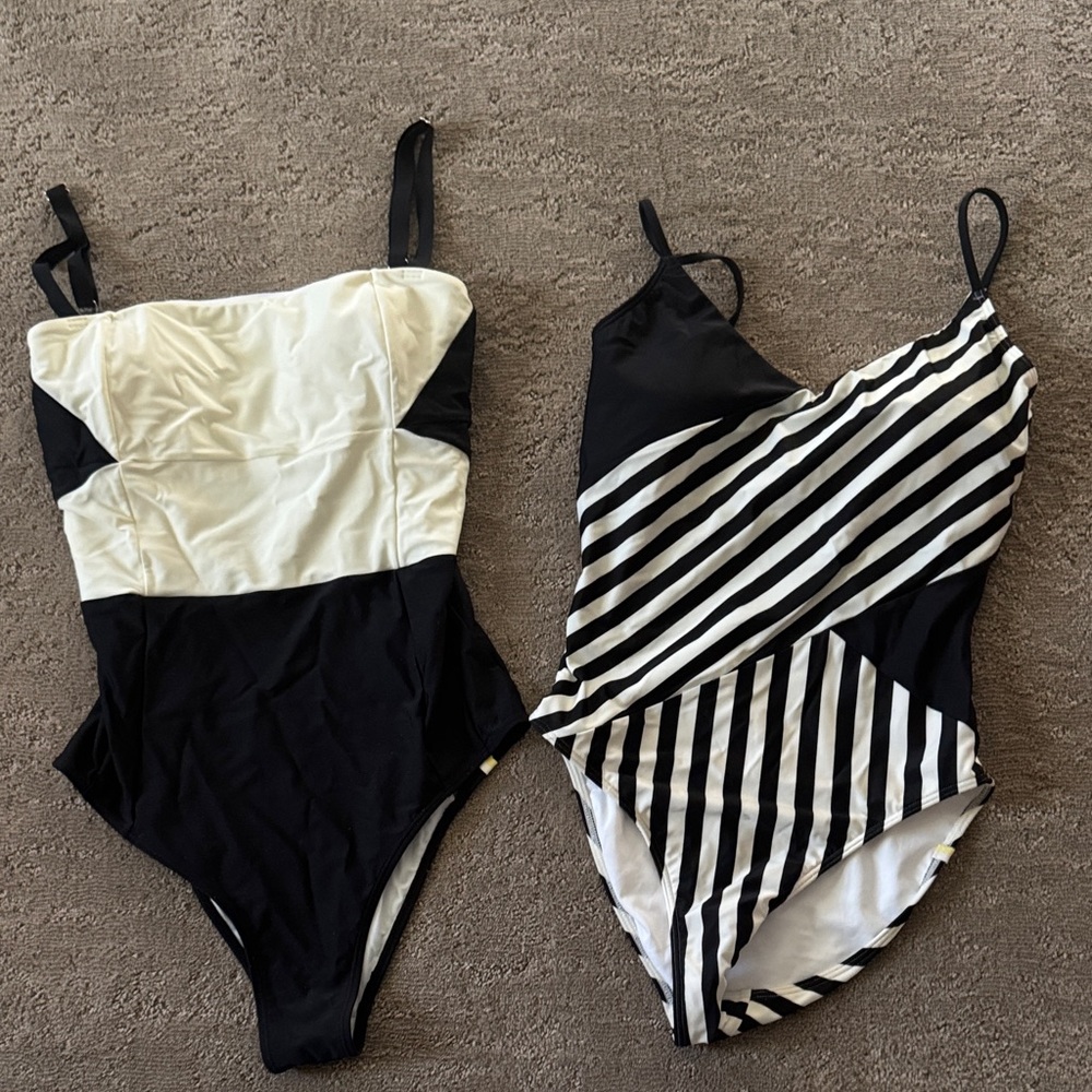 Summersalt Black and White One-Piece Swimsuit Set-Size 8